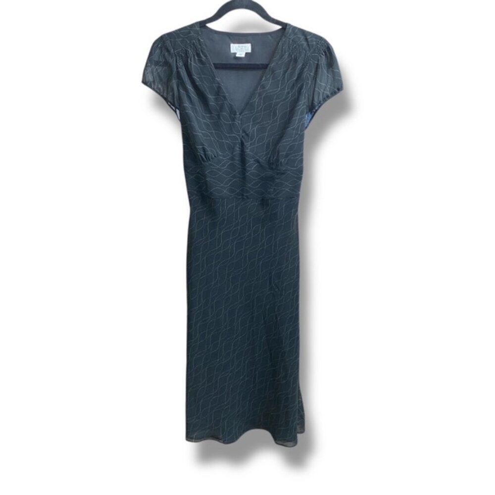 Ann Taylor Whimsigoth Y2K Navy Midi Dress | Fairy Grunge Gothic Size 4